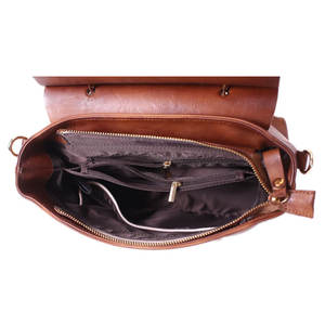Sac à bandoulière en cuir véritable pour femmes avec fermeture à glissière petit sac à main de mode design carré de PK - Product Image 5
