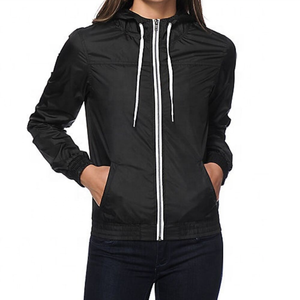 Veste coupe-vent réversible en polaire de haute qualité pour hommes/femmes Style motard noir avec col à capuche et décoration de broderie - Product Image 1