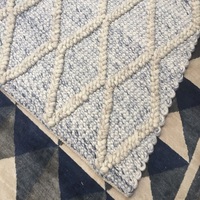 Tapis de sol antidérapant en laine NZ naturelle, nouveau, pas cher, usine, Style nordique, personnalisé, bohème, tissé, en pierres