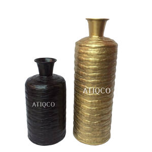 Maceta de Metal moderna, nuevo estilo, florero de aluminio de latón dorado, eventos con clase, fotografía funeraria, jarrón de suelo resistente de larga duración - Product Image 5