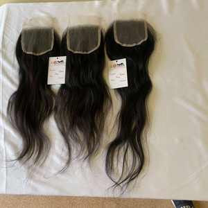 Human Hair Closure 4x4 Lace Closure, 100% Natural Black Color Brazilian Straight Virgin Cuticle Aligned Hair with HD Closure - Product Image 1