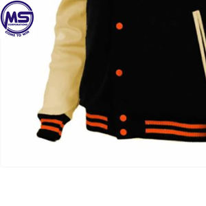 Vestes avec logo personnalisé 100% Varsity en laine et manches en cuir pour veste de baseball - Product Image 3