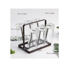 Porte-verre à boire dernier modèle avec manche en bois en fer noir porte-verre pour restaurant - Product Image 6