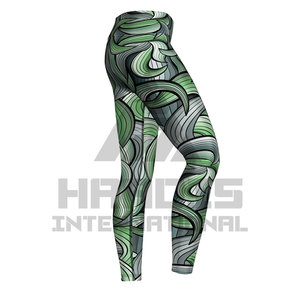 Leggings avec poches à sublimation personnalisée Leggings d'entraînement pour femmes pantalon de fitness taille haute - Product Image 2