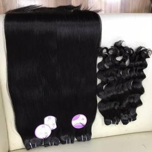 Brazilian Virgin Straight Human Hair 3 Bundles Unprocessed Natural Black Silky Straight Hair Weave Extensions - Product Image 1