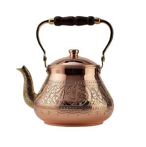 Bouilloire à thé en cuivre pur à motif gaufré, très vendue, avec poignée isolée, aspect haut de gamme, finition polie, articles de boisson, articles utilitaires - Product Image 1