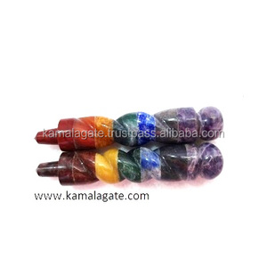 Venta al por mayor: Varita curativa retorcida R.A.C. hecha a mano con cuarzo natural, piedra de chakra tallada a través, piedra semipreciosa afilada para Reiki. - Product Image 2