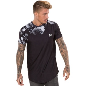 T-shirt d'été décontracté en coton pour hommes, haut à manches courtes imprimé à la mode avec col rond, coupe ajustée - Product Image 1