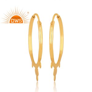 Meilleures ventes 2026 : Boucles d'oreilles créoles traditionnelles en argent sterling plaqué or pour femmes – Fabricant de bijoux en argent - Product Image 3