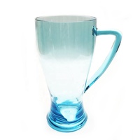 Chope à bière classique en acrylique de 1 litre, sans BPA, écologique, compatible lave-vaisselle, avec poignée, idéale pour le camping