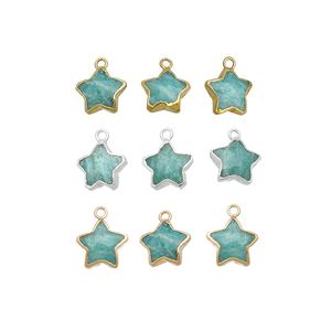 Amazonita-tallado en forma de estrella, fabricación de joyas, piedras preciosas facetadas de 10mm, M-41 de piedras preciosas - Product Image 1