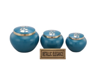 Urne pour animaux de compagnie cendres empreinte de patte urnes pour animaux taille en métal personnalisé prix de gros fournitures funéraires urne crémation pour animaux - Product Image 2