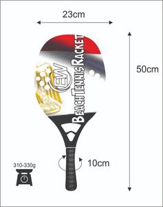 Raquetas de Tenis Playa y Pádel Hechas a Medida con Fibra de Carbono y Vidrio, Peso 310-330g, Longitud 50cm, Logotipos y Combinaciones de Colores - Product Image 1