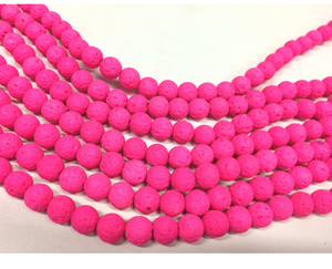 Cuentas sueltas de lava teñidas de Rosa Producto único y versátil - Product Image 2