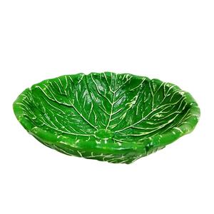 Tazón redondo con diseño de hojas para decoración de mesa, ensaladera de Color antiguo verde y tazón para servir hecho a mano a granel - Product Image 1