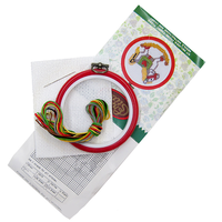 Kit de Punto de Cruz PLOMA S80 con Diseño de Dibujos Animados, Tela AIDA de 14 Hilos, Aro de 3 Pulgadas para Manualidades y Regalos TW