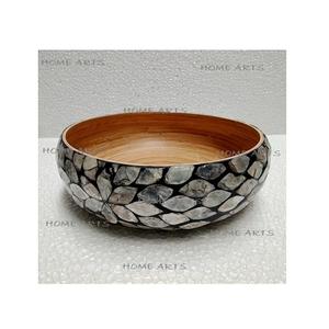 Wooden And Bone Inlay Work Dessert Bowl Premium Quality Round Shape <b>Chocolates</b> Serving Bowl By Home Arts - Product Image 5