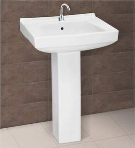 สีขาวออกแบบเองเครื่องสุขภัณฑ์เซรามิก Pexo อ่างล้างหน้าพร้อมฐาน 575x475 มม. สําหรับห้องน้ํา - Product Image 1