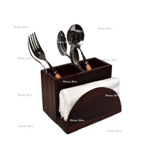 Porte-couverts en bois, dernier design, qualité supérieure, couleur marron, pour la maison et la cuisine - Product Image 2