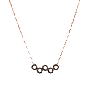 สร้อยคอหินเพทายสีดำกลวงเสน่ห์ของเครื่องประดับเงิน925ตุรกี - Product Image 2