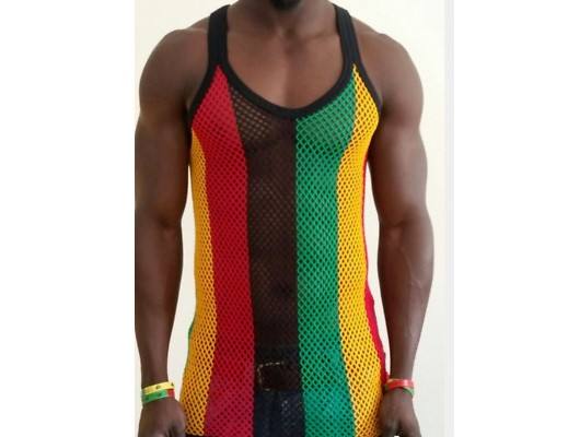 Deals String Vest Rasta V-Neck Crew Neck Styles