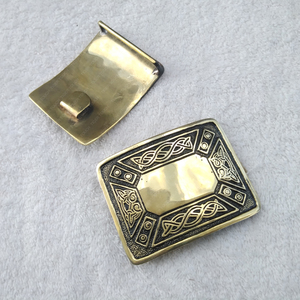 เข็มขัดแบบมีปมทองเหลืองโบราณสำหรับหัวเข็มขัดแบบมีตัวอันสิงโตสายหนังทองแดงแบบ TT-7144 - Product Image 5