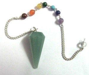 Buy Online Green Aventurine 12 Faceted Chakra Pendulums : Green Aventurine 12 Faceted Chakra Pendulums for Sale - Product Image 1