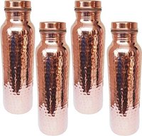 Sızdırmaz Bakır Su Şişesi, Contalı ve Ek Yeri Olmayan Tasarım 32 Oz/900ml Çekiçlenmiş Stil Çevre Dostu Kamp Şişesi