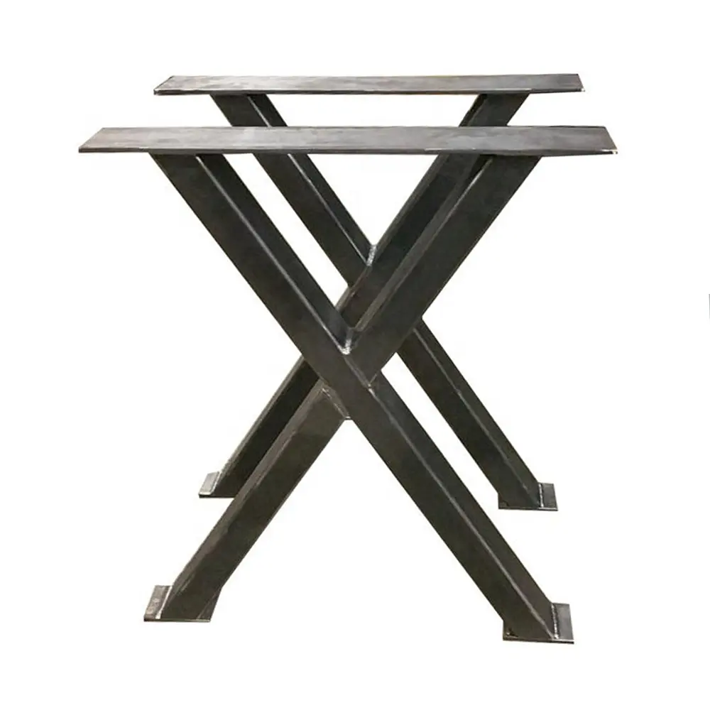 Ruwe Staal Zware Industriële 28 Inch Tafel Voeten Metalen Base Meubels Benen Metal X Frame Koffie Eettafel Benen stand