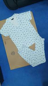 Original Branded Labels Women's Autumn Solid Casual Cotton Long Sleeve Two Piece <b>Button</b>-Down Pyjama PJ <b>Nighty</b> Set Bangladesh - Product Image 3