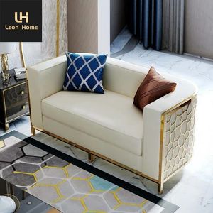 Canapé morden personnalisé, ensemble salon, cadre en acier inoxydable or, ensemble canapé de luxe en velours - Product Image 4