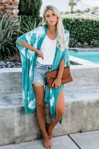 เดรสกิโมโนผ้าทอของผู้หญิงหรูหราขนาดใหญ่พิเศษเสื้อสเวตเตอร์ถักยาวครึ่งแขนสไตล์ธรรมชาติสำหรับวันหยุดพักผ่อน/ชายหาด - Product Image 5