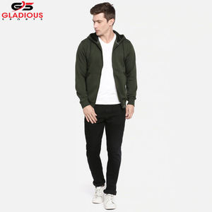 Sweat à capuche en coton personnalisé en vrac 320gsm sweats à capuche avec fermeture éclair sweat à capuche décontracté à fermeture éclair complète pour hommes - Product Image 4