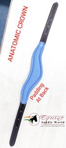 Sillín anatómico inglés directo de la India para carreras de caballos Halter de cuello de cabeza de cuero azul con corona de canal vacío - Product Image 4