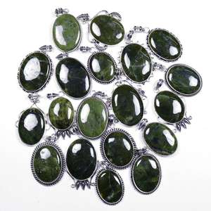 จี้วัสดอนไนต์ธรรมชาติหายากมาก ชุบเงินบนทองเหลือง ดีไซน์โบฮีเมียน ขายส่งจำนวนมาก - Product Image 4