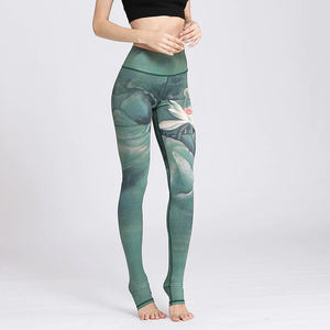 Women's 2021 High Waist Sport <b>Leggings</b> Breathable Yoga Printed Tights for Fitness Gym Running Workout - Product Image 3