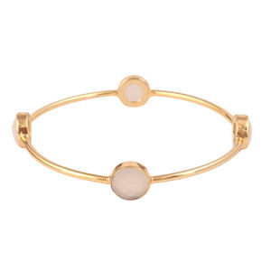 Bracelet à quartz blanc en or véritable, nouveau style, briolette découpé, personnalisé, bon prix, fait à la main, 4 pierres, vente en gros - Product Image 4