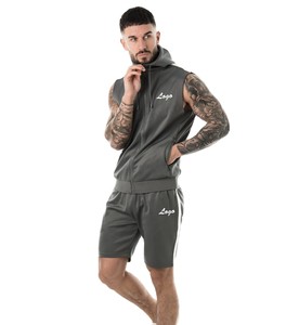 Chándal de gimnasio sin mangas para hombre, ropa informal de playa, conjuntos de verano con tu logotipo - Product Image 1