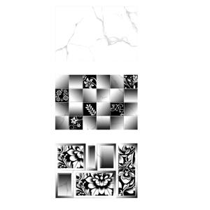 Carreaux muraux brillants décoratifs en céramique design mosaïque blanche et noire 300x450mm - Product Image 1