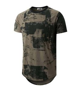 Ropa de calle de verano de calidad premium diseño áspero dobladillo curvo algodón orgánico de talla grande estilo hip hop camiseta para hombres - Product Image 1