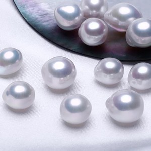 ลูกปัดไข่มุกน้ำจืดรูปหยดน้ำสไตล์บาร็อคขนาด16มม. ไข่มุกสีขาวไข่มุกธรรมชาติแบบหลวมวัสดุทำเครื่องประดับแบบทำมือ - Product Image 1