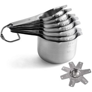 Ensemble de 4 tasses à mesurer en acier inoxydable avec marquages gravés Parfait pour les tâches de cuisson et de cuisson précises Bien fini - Product Image 4