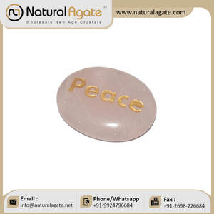 Boutique En Ligne Rose Quartz "Paix" Gravé Pierre Sapplier de Quartz Rose Paix Mot Gravé Pierre - Product Image 5