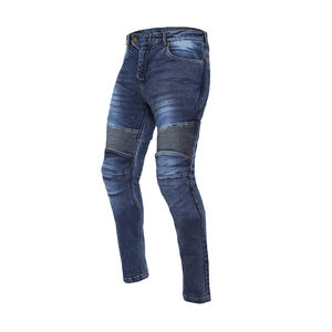 Pantalones vaqueros protectores de motocicleta ajustados para hombre con clasificación AA, vaqueros de motorista, estilo acanalado, forro de aramida aprobado por la CE, ropa deportiva de talla grande - Product Image 1
