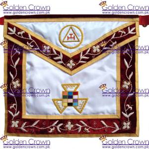 Masonic Royal SELECT ผ้ากันเปื้อนสมาชิกสภา RSM ปักหนังเครื่องราชกกุธภัณฑ์ - Product Image 2