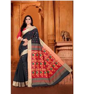 Kanchipuram seda Saree fiesta desgaste boda india último diseñador Banarasi algodón seda Sari con blusa señoras desgaste mayorista étnico - Product Image 1