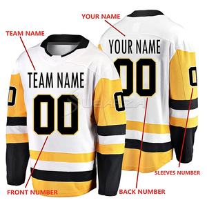 Uniformes de Hockey vierges pour jeunes à séchage rapide professionnels compétition entraînement pratique dentelle cou rétro maillot de Hockey sur glace avec étiquette - Product Image 2