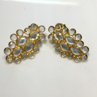 Naturale di Cristallo In Argento Sterling 92.5 placcato oro della pietra preziosa Dell'orecchino per la donna del Regalo del Commercio All'ingrosso prezzo per pezzo