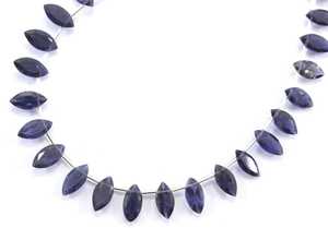 Iolite-GEMA Natural tallada en forma de marquesa, cuentas de piedra tallada lateral, fabricación de joyas, precio al por mayor - Product Image 4