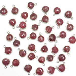 Rubis coeur forme 925 argent Sterling lunette argent plaqué pendentif fabrication de bijoux faits à la main - Product Image 1